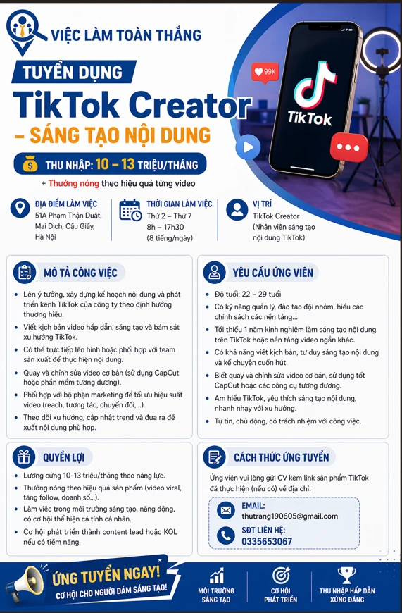 Nhân viên Creator-tiktok